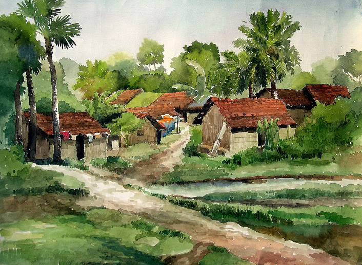 gambar pemandangan desa