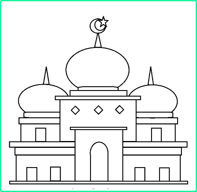 Gambar Sketsa Masjid Tiga Kubah