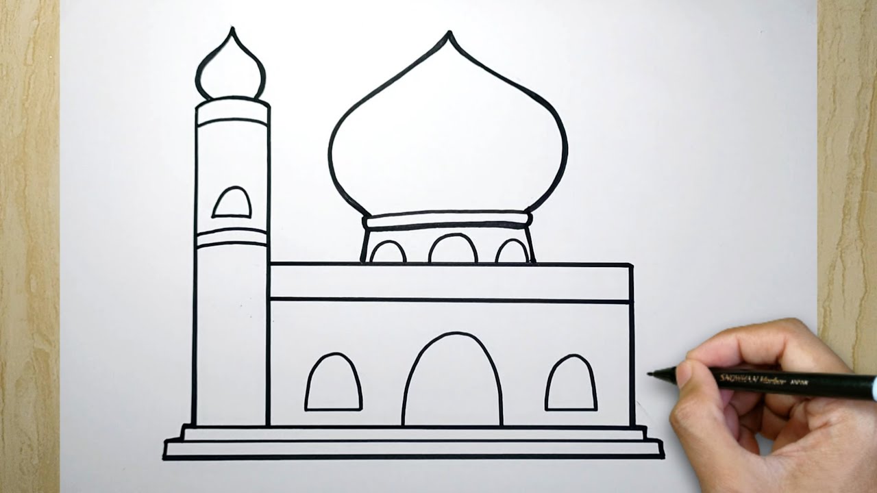 Mengambar Sketsa kubah masjid